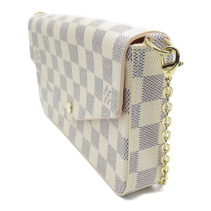 LOUIS VUITTON Pochette Felice White Damier Azur leather N40491 - Image 3