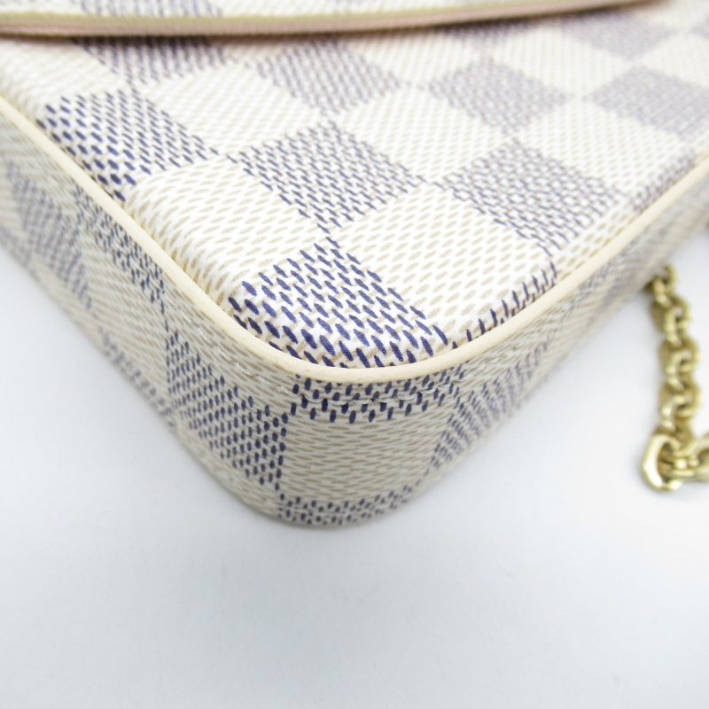LOUIS VUITTON Pochette Felice White Damier Azur leather N40491 - Image 10