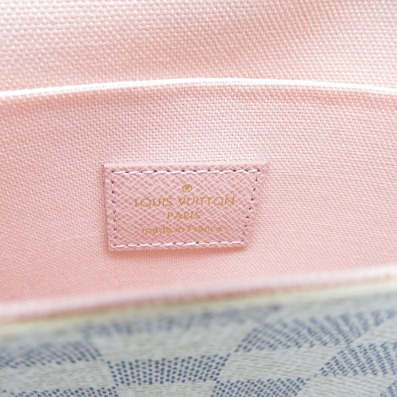 LOUIS VUITTON Pochette Felice White Damier Azur leather N40491 - Image 8