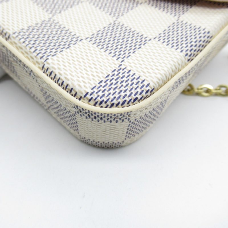 LOUIS VUITTON Pochette Felice White Damier Azur leather N40491 - Image 9