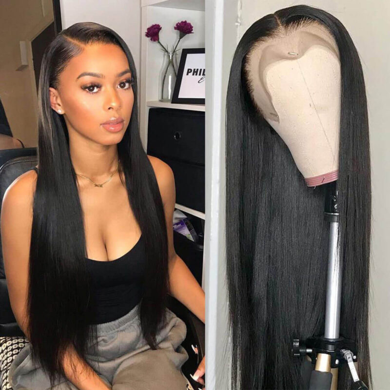 Long Straight Hair 13x6 HD Lace Frontal Wig Natural Hairline With Baby Hair 100% Virgin Human Hair Wig-Geeta Hair - Image 4