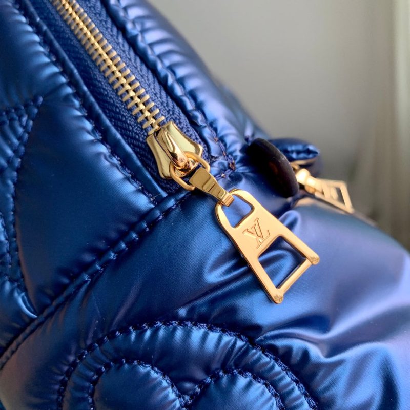 Louis Vuitton LV Unisex Pillow Palm Springs Mini Backpack Navy Blue Recycled Metallic Nylon - Image 9