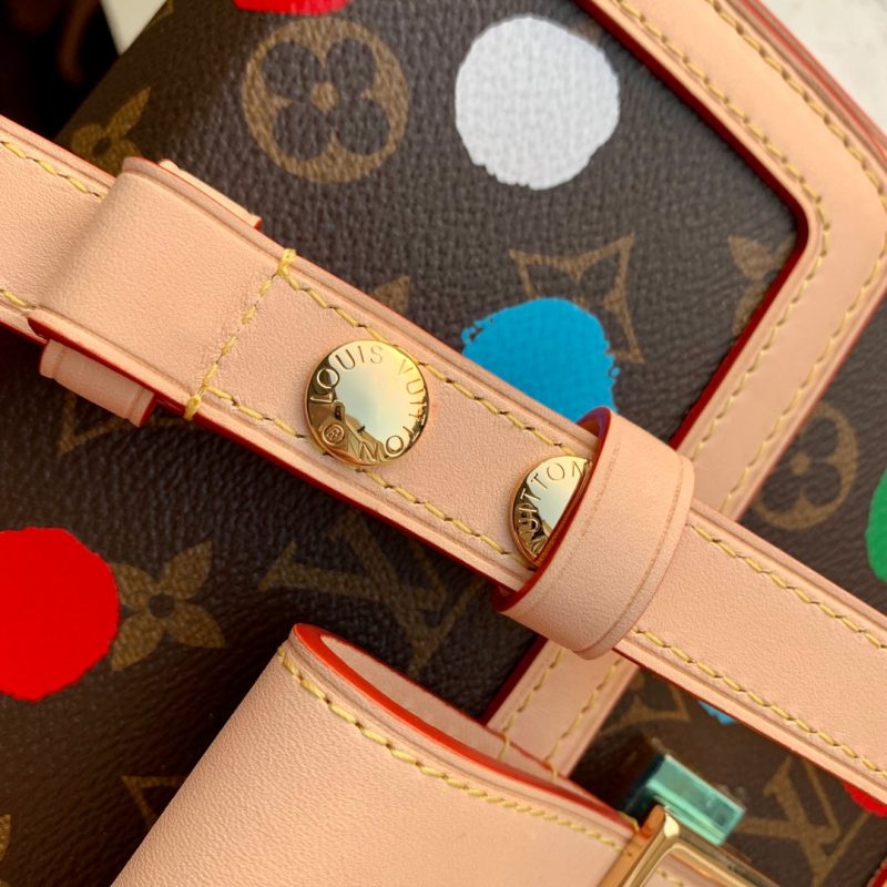 Louis Vuitton Unisex LVxYK Dauphine MM Monogram Coated Canvas 3D Painted Dots Print - Image 8