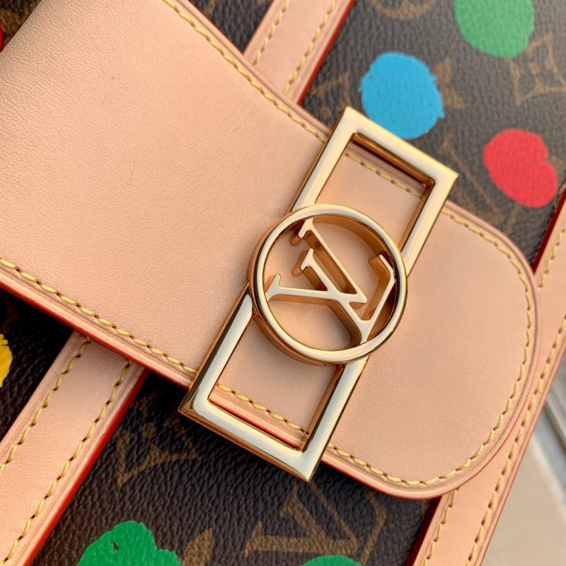 Louis Vuitton Unisex LVxYK Dauphine MM Monogram Coated Canvas 3D Painted Dots Print - Image 7